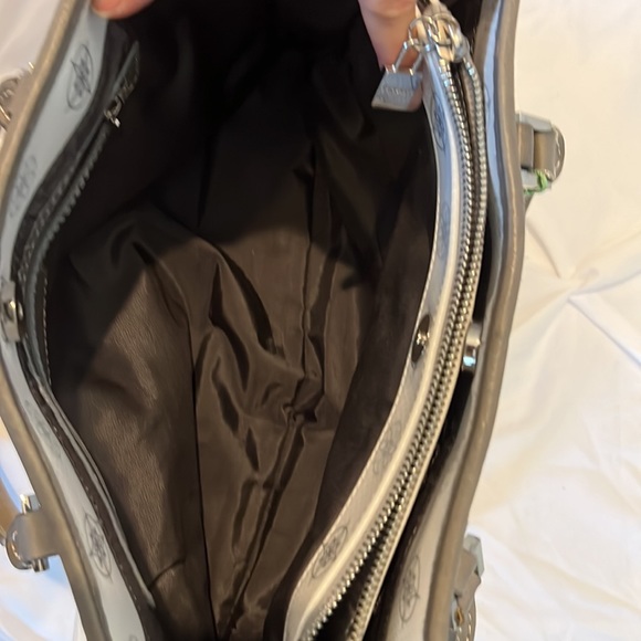 Cielo E Mare white with gray handle and flower pattern handbag - Picture 9 of 9